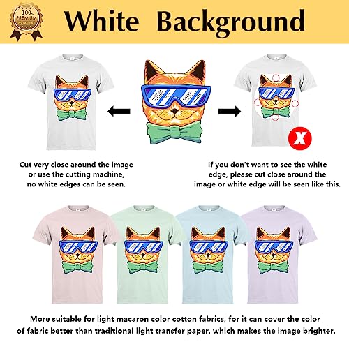 TransOurDream Upgraded Iron on Heat Transfer Paper for T Shirts (20 Sheets, 8.5x11) Iron on Transfers for Light Fabric Printable Heat Transfer Vinyl for Inkjet Printer (TOD-4) TransOurDream