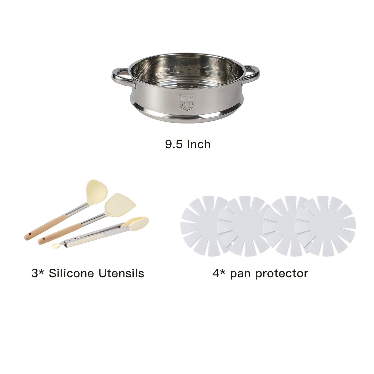 16PCS Pots and Pans Set Non Stick Cookware Set Nonstick with Cooking Set (white, 16pieces) Anymark