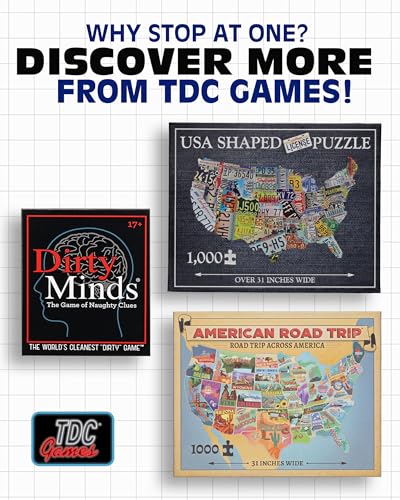 USA License Plate Map 1000 Piece Jigsaw Puzzle in the Shape of the US - 31 inches long - Cool Wall Art TDC Games
