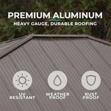 Yardistry 12' x 16' Meridian Cedar Wood Gazebo Pavilion for Patios, Decks, Garden, Backyard, Durable, Aluminum Roof Yardistry