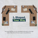 Vari ComfortEdge 80x60 L-Shape Electric Standing Desk – Height Adjustable Sit-Stand VariDesk for Corner Office with Reversible Left/Right Design + Walnut Top/Slate Legs (Ships in 3 Boxes) Vari