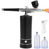 Airbrush, Upgraded Airbrush Kit with Compressor&rRechargeable Portable Cordless Air Brush Nail Machine, Airbrush Gun Set for Nail Art, Cake Decor, Makeup, Barber, Model Painting (Black) WoodArtSupply