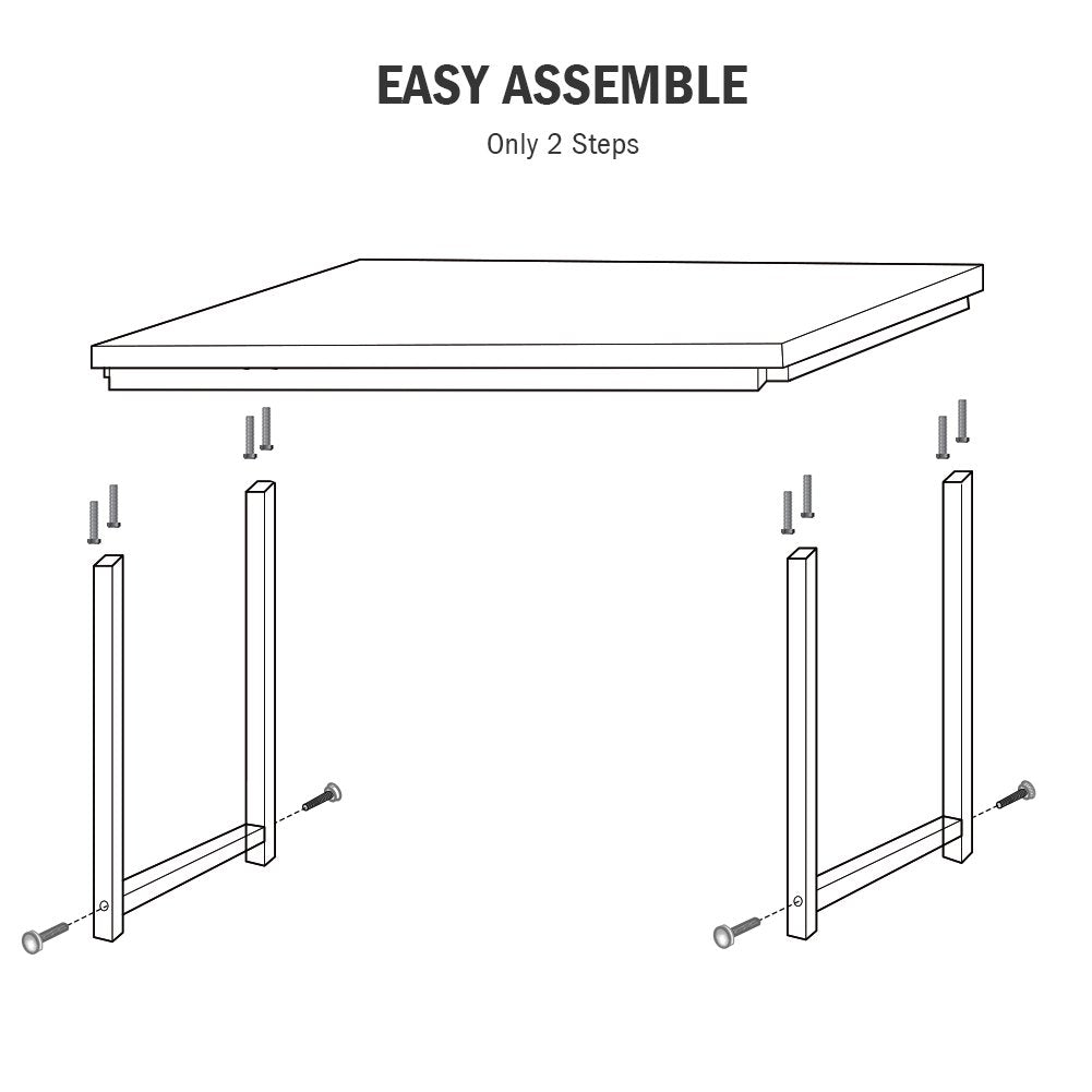 Tribesigns Computer Desk, 55 inch Large Office Desk Computer Table Study Writing Desk for Home Office, Black + Black Leg Tribesigns