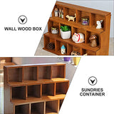 Book Display Stand Wooden Shadow Box Display Shelf: Wall Mounted Rustic Display Rack Multi Layer Stand for Action Figure Mini Figurine Vendors Zerodeko