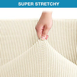 Flamingo P Stretch Armless Futon Covers - Full Queen Futon Couch Covers Slipcover - Soft Thick Jacquard, Biscotti Beige Flamingo P