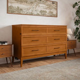 AFI, Santa Fe Queen Murphy Bed Chest with 6" Mattress & Built-in USB Charger, Light Toffee AFI