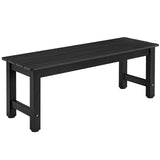 ONBRILL Outdoor Bench, 2-Person Poly Lumber Garden Bench, All-Weather Patio Bench Will not Rot and Fade for Garden, Porch, Backyard and Park, Easy Installation, Black ONBRILL