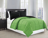 Mk Collection Down Alternative Comforter Set 2pc Twin Reversible Black/Lime Green New MK Home