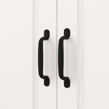 Elegant White Tall Bookcase with Glass Doors & 14 Compartments for Stylish Storage Homsee