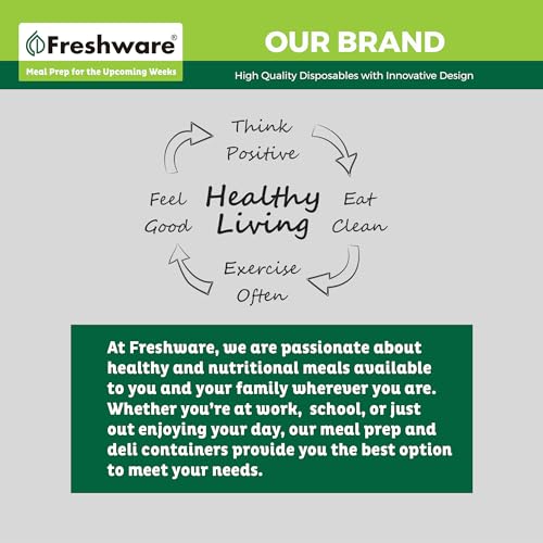 Freshware Plastic Portion Cups with Lids [2 Ounce, 100 Sets] Disposable Plastic Cups for Meal Prep, Salad Dressing, Jellos Shot Cups, Souffle Cups, Condiment and Dipping Sauce Cups Freshware