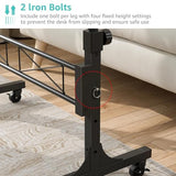 WINAZ Small Portable Rolling Standing Desk - 32 Inch Adjustable Height Mobile Teacher Podium on Wheels for Classroom, Stand Up Desks for Treadmill Walking Pad, Couch Sofa Side Laptop Table, Black WINAZ