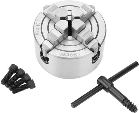 K72-100 Lathe Independent Chuck 4 Inch Manual Chuck 4 Jaw 3500 r/min (K72-100) ASZLBYM