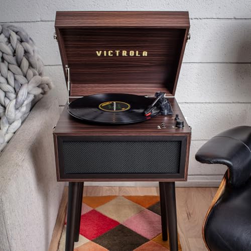 Victrola VTA-75-ESP Liberty 5-in-1 Turntable Music EntertainmentCenter with Bluetooth Wireless FM Radio USB Recorder Wood (Espresso) Victrola
