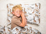 Where The Polka Dots Roam Safari Animals Full Bedsheet Set for Kids - Jungle Adventure Bedding for Explorers, Includes Fitted Sheet, Flat Sheet and Pillowcases - Wildlife Wonders Decor for Boys Room Where The Polka Dots Roam