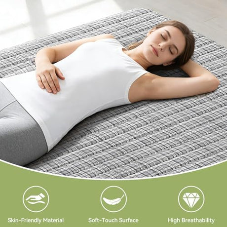 SLANKE Japanese Floor Mattress Twin Size – 3.2" Thick High-Density Foam Futon Mattress, Roll-Up Tatami for Hard Floor Sleeping, Space Saving, Small Apartment Living & Minimalist Japanese Style (Grey) SLANKE
