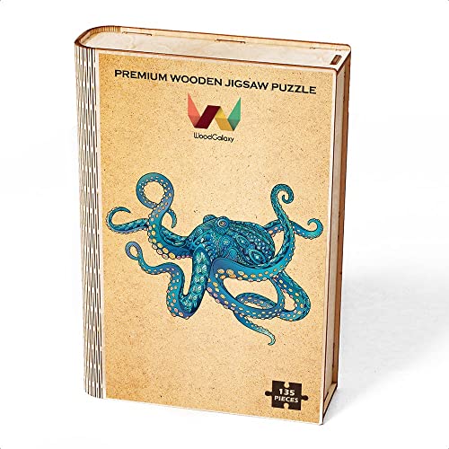 Octopus Wooden Jigsaw Puzzle 135 Pieces, 17.3"x13.6" with Unique Shapes for Adults by WoodGalaxy WoodGalaxy