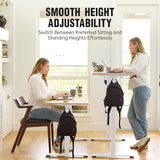 Veken 47.2 Inch Electric Standing Desk, Height Adjustable Sit Stand Up, Wood Desktop, Work Home Office Computer PC Desks, Gaming Writing Study Bedroom Rising Table, Nature Veken