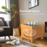 Wooden Cat Litter Box Enclosure Furniture, Weatherproof Cat House Hideout, Guinea Pig Cages with Lockable Door, for Squirrel, Ducks, Tortoises, Pigeons, Small Animals - 16.93" L x 16.54" W x 20.08" H yoyomax