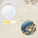 HINITOYOU Embroidery Kit, Seaside Flower Cross Stitch Kits Embroidery Starter Kit Needlepoint Kits for Adults with Stamped Pattern, Bamboo Hoops, Scissors, Needles Instructions
