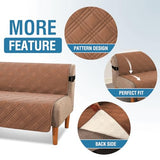 H.VERSAILTEX 100% Waterproof Futon Cover Reversible Futon Slipcover Armless Sofa Slipcover Furniture Protector Seat Width Up to 70" Washable with Adjustable Elastic Strap Anti-Slip, Terracotta/Beige H.VERSAILTEX