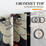 Tyrot 100% Blackout Black Boho Floral Curtains 108 Inches Extra Long for Bedroom Mid Century Botanical Black Out Curtains Room Darkening Grommet Top Thermal Insulated Window Drapes 2 Panels,52Wx108L Tyrot