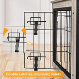 Yaheetech 27.5'' Dog Crate Furniture with Cushion Wooden Dog Crate with Double Doors/Adjustable Feet Side End Table for Small/Medium Dogs, Greige Yaheetech