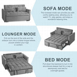 3 in 1 Convertible Sleeper Sofa Bed,Modern Velvet Loveseat Futon Couch Pullout Couches Bed,Small Love Seat Lounge Sofa w/Reclining Backrest, Toss Pillows, Furniture for Living Room (Dark Gray) YHUBHSIS