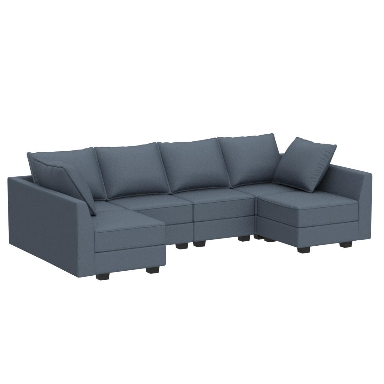 HONBAY Modular Couch U-Shaped Modular Sectional Sofa, Sectional Couch with Storage Seats (U Shape Sofa-2, Bluish Grey)