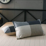 Queen Comforter Set Fluffy Plaid Checkered Pattern Comforter Set Modern Style Geometric Comforter with 2 Pillow Shams Grid Plaid Bedding Comforter for Boys Men All Season Queen Size Bed Comforter Set LifeTB