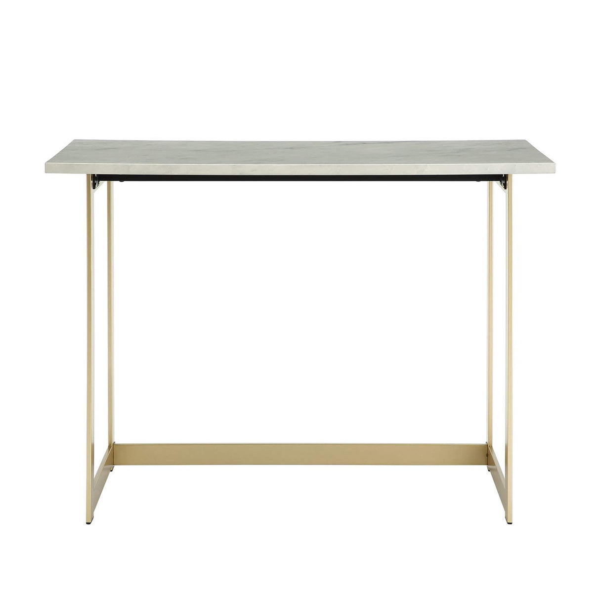 Walker Edison Modern Glam Faux Top Laptop Writing Desk Home Office Workstation Small, 42"L x 20"W x 30"H, Marble/Gold Walker Edison