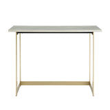 Walker Edison Modern Glam Faux Top Laptop Writing Desk Home Office Workstation Small, 42"L x 20"W x 30"H, Marble/Gold Walker Edison