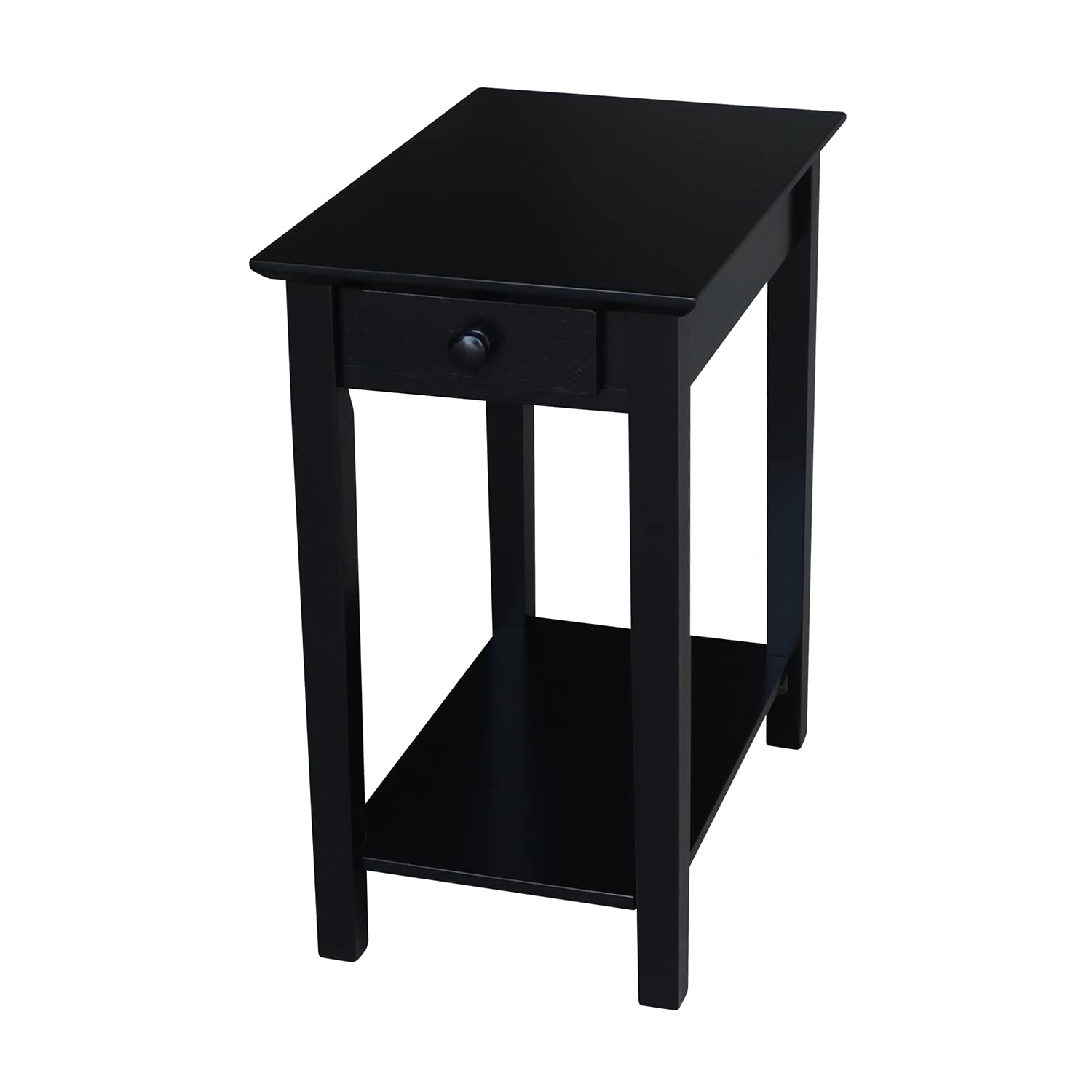 IC International Concepts International Concepts Narrow End Table, Black - WoodArtSupply