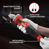 DCK Angle Grinder, 9.2Amp 4-1/2-Inch Corded Angle Grinder, 11,800 RPM with 2 Safety Guards, 6 Piece Discs (2 Cutting/ 2 Grinding/ 2 Flap Discs), Professional Angle Grinder for Metal, Wood (KSM17-115B） DCK