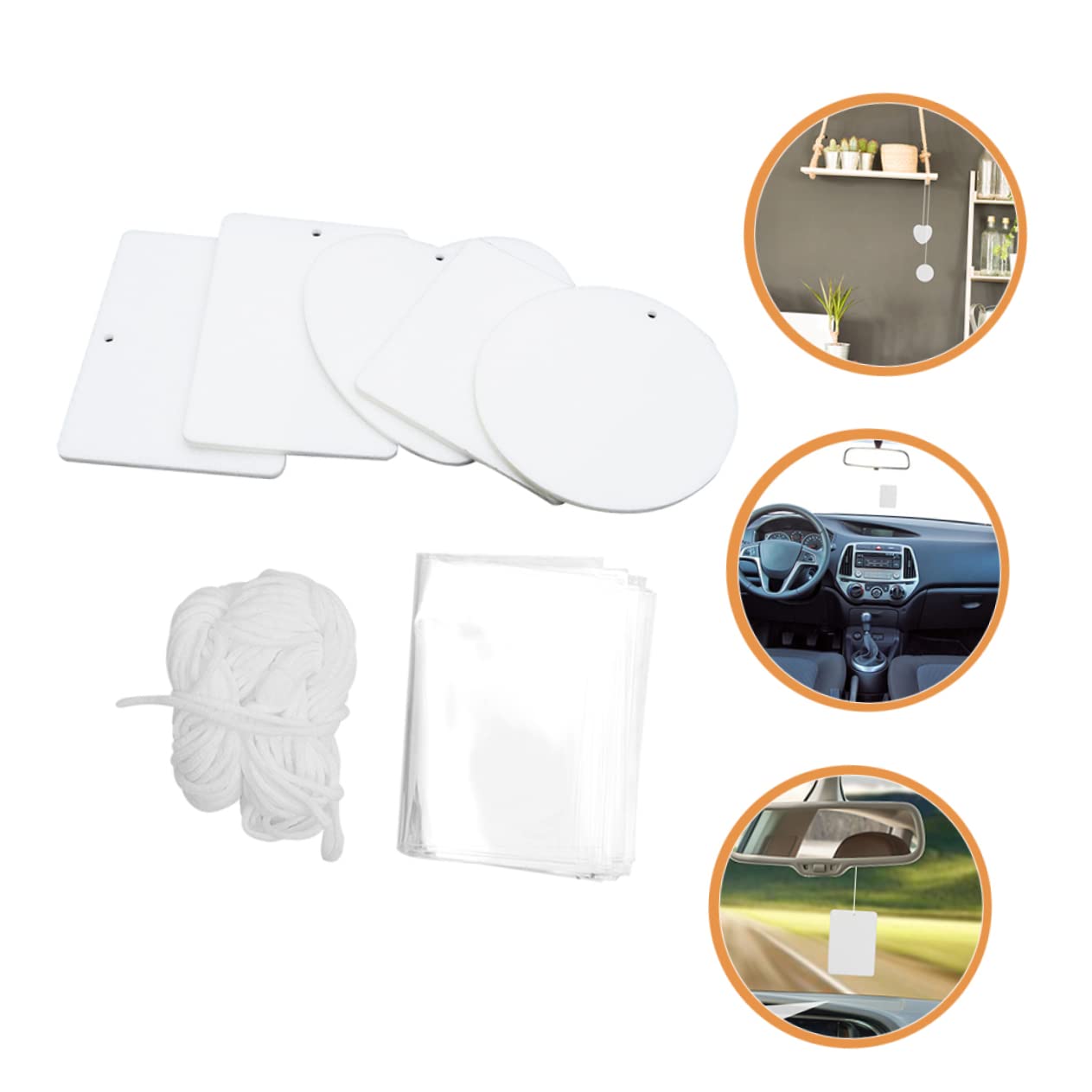 SOLUSTRE 1 Set Air Freshener Sublimation Car Freshener Coverlet Sublimation Blanks Air Freshner Cars Cars Felt Inside The Car White Product