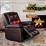 FinerFurnis Power Lift Recliner Chair with Heat and Massage, Faux PU Upholstery, Electric Lift Function for Elderly and Mobility Impaired, Adjustable Back and Leg Support, Heavy Duty Design FinerFurnis