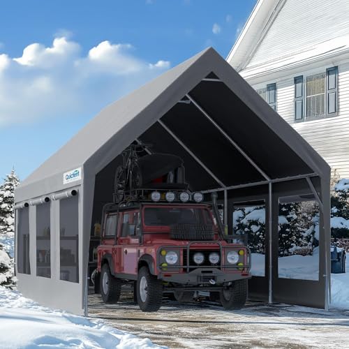 Quictent Heavy Duty 10x20 ft Carport Tent with Ultra-High Peak & Ventilation Windows, Waterproof Outdoor Canopy Shelter for Events, Storage, Parking & Wedding - Gray Quictent