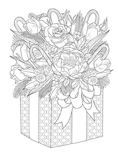 Creative Haven Christmas Florals Coloring Book (Adult Coloring Books: Christmas) Dover Publications