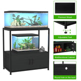 VANVERB Fish Tank Stand for 20-29 Gallon Aquarium, Heavy Duty Metal Wood Aquarium Stand with Cabinet Accessories Storage, Black VANVERB