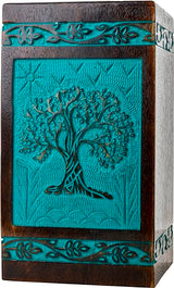 INTAJ Cremation urns for Human Ashes Male Dad Small Wooden Tree of Life Urns Box for Dogs Ashes and Casket Urn for Ashes Female mom, Burial Funeral INTAJ