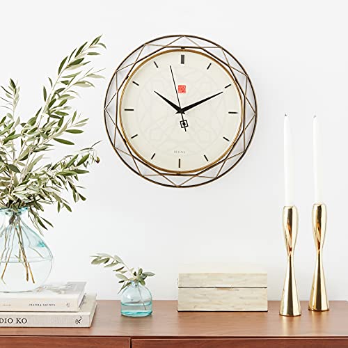 Bulova Clocks C4834 Luxfer Prism 14 Inch Frank Lloyd Wright Inspired Wall Clock Bulova
