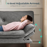 LINSY HOME Futon Sofa Bed, 70" Chenille Futon Couch with Adjustable Backrest Armrest, 3 in 1 Convertible Comfy Loveseat Sleeper Sofa Bed for Small Spaces Dorm Room Apartment Home Office, Dark Grey LINSY HOME