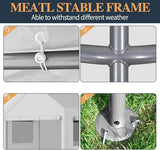 Shintenchi Portable Garage Canopy,10x20 FT Heavy-Duty Design Carport,Carport Canopy with Side-Opening Removable Door & Roll-Up Window,Portable Car Port for Car, Truck, Boat,White Shintenchi