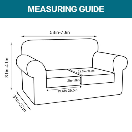 Turquoize 3 Piece Sofa Covers for 2 Cushion Couch Sofa Slipcover Soft Couch Cover for Dogs-Washable Sofa Furniture Covers with 2 Individual Cushion Covers, Thick Jacquard Fabric (Loveseat, Navy) Turquoize