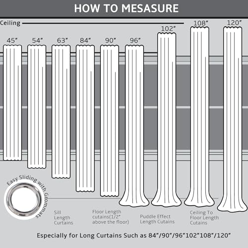 Jowels Cream Linen Blackout Curtains 108 Length 2 Panels Set for Living Room Bedroom, 100% Black Out Thermal Insulated Linen Drapes, Room Darkening Grommet Curtains 108 Inches Long Natural Beige Jowels