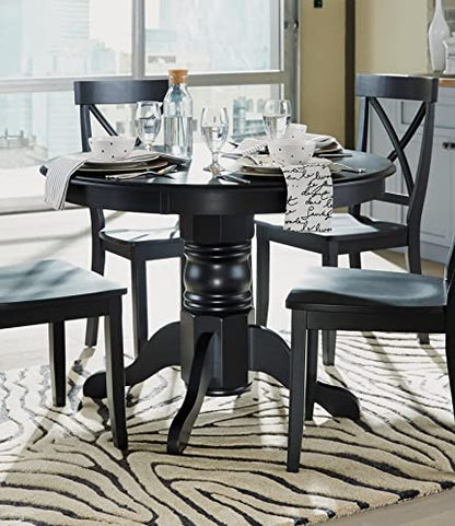 Classic Black 42" Round Pedestal Dining Table by Home Styles - WoodArtSupply