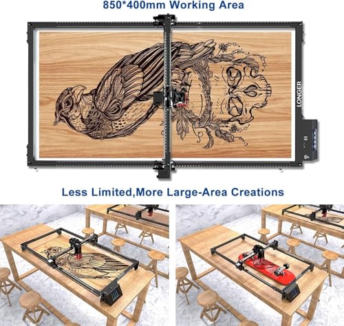 Laser Engraver Y-AxisExtension Kit for RAY5 5W/10W/20W Laser Engraver, Expand Working Area to 33.46" x 15.75"（850mm*400mm） QFLONGER