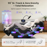 KTENTITO 4D Music Rhythm Massage Chair Full Body, 2026 Unique Sonic Resonance Zero Gravity SL-Track Shiatsu Recliner with Knee Heating Blanket AI Voice Bluetooth Foot Roller Body Scan Airbags G9 Black KTENTITO