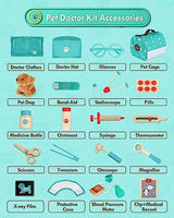 Lehoo Castle Wooden Doctor Kit for Kids, Vet Play Sets for Kids, Veterinarian Kit for Kids, Pretend Play Doctor Set with Dog Bag, Medical Kits Doctor Toys Gift for Kids Boys Girls Aged 3 4 5 6 Lehoo Castle