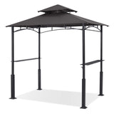 ABCCANOPY 8'x 5' Grill Gazebo Canopy - Outdoor BBQ Gazebo Shelter with LED Light, Patio Canopy Tent for Barbecue and Picnic (Dark Gray) ABCCANOPY