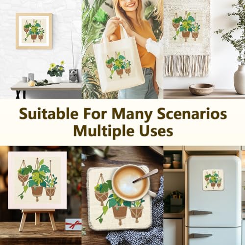 DOODLREAM Monstera Deliciosa DIY Punch Needle Embroidery Kit for Adult Beginner, 9.4" Potted Plant Leaf Punch Stitching Craft Set for Starter with Frame,Fabric Pattern,Threader, Yarn, Pinch Needle